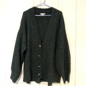Forest Green Knit Oversized Cardigan